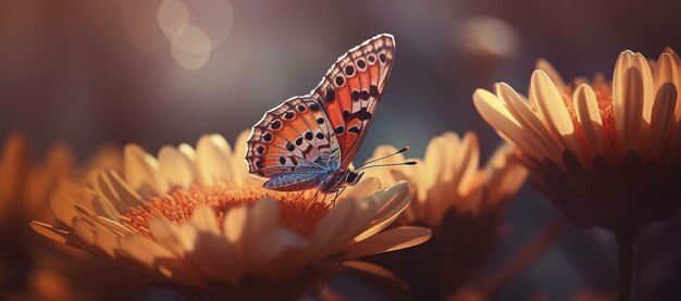 Foto schmetterling auf blüte