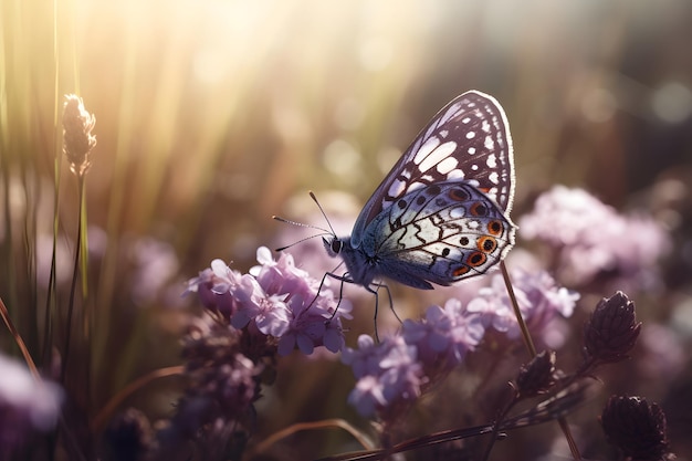 Schmetterling auf einer Blume Generative KI