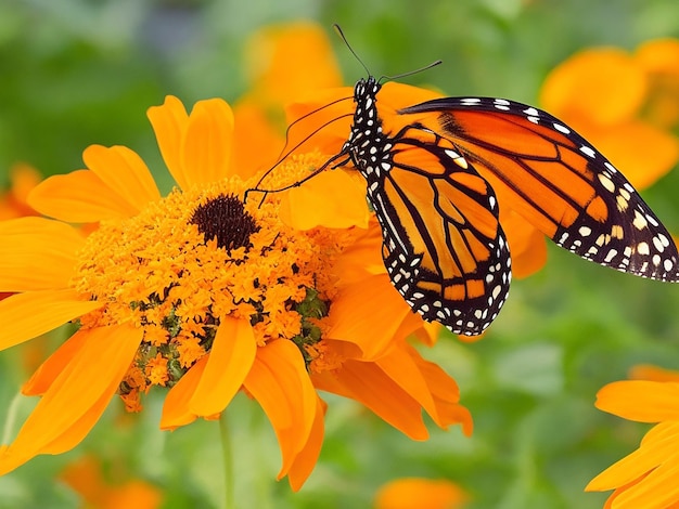 Foto schmetterling auf einer blume