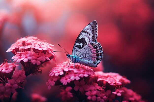 Schmetterling auf einer rosa Blume