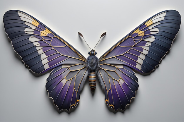 Schmetterling auf grauem Hintergrund Schmetterlingsflügel ai erzeugt