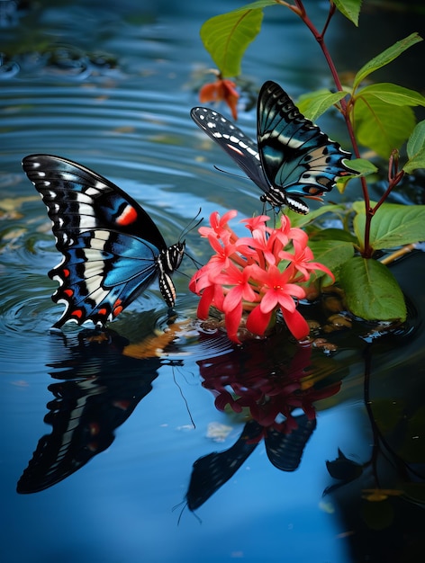 Foto schmetterling im wasser