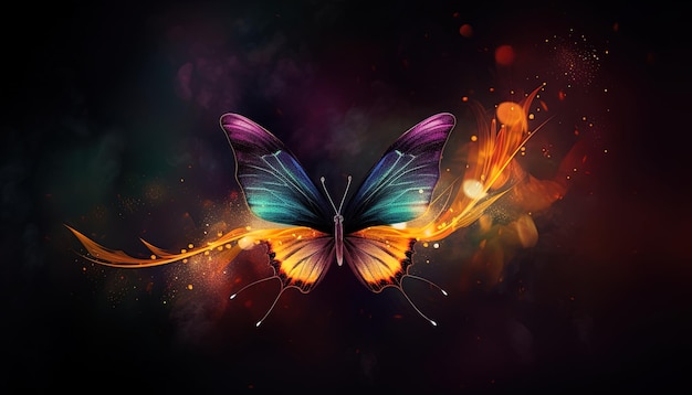Schmetterling in einer Fantasiewelt Konzept der Fantasiewelt