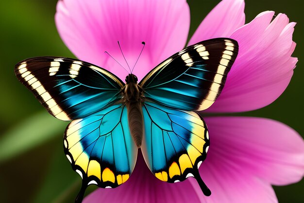 Foto schmetterling mit abfallgefüllten flügeln