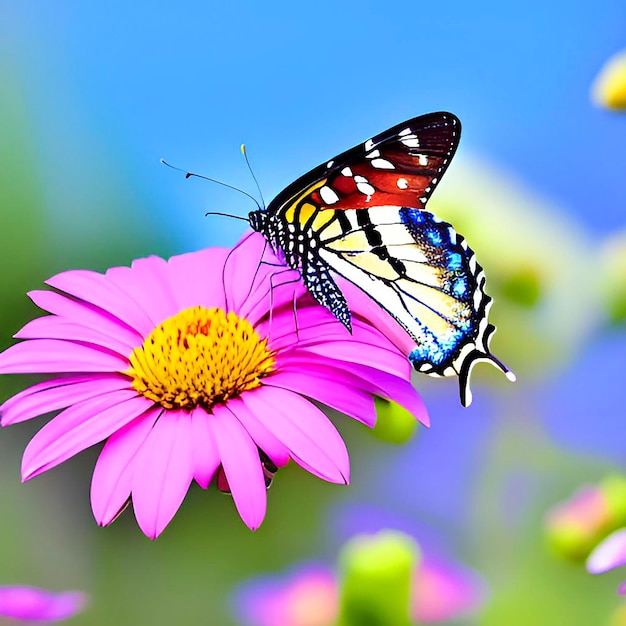 Schmetterling mit Blüte