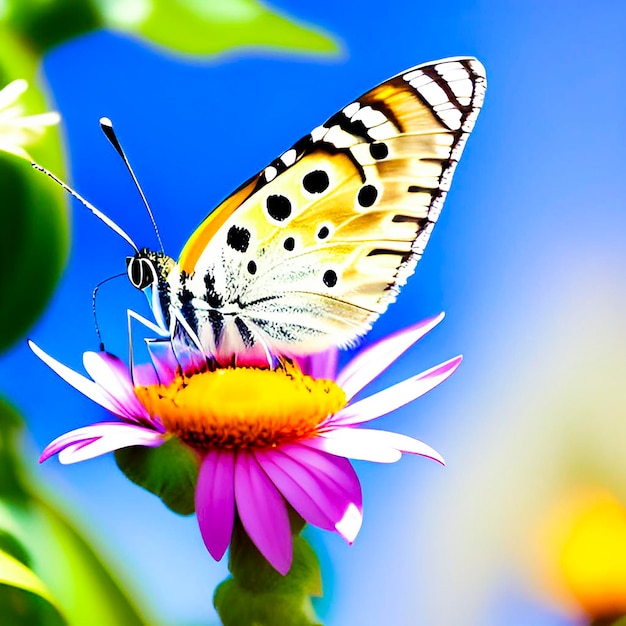 Schmetterling mit Blüte
