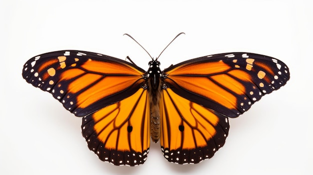 Foto schmetterling mit vollem körper auf weißem hintergrund