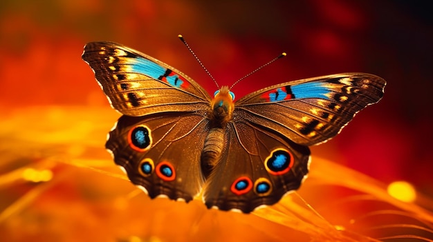 Schmetterling, süßer bunter Regenbogen, Zeichnung, Monarch-Hintergrundbild, KI-generierte Kunst