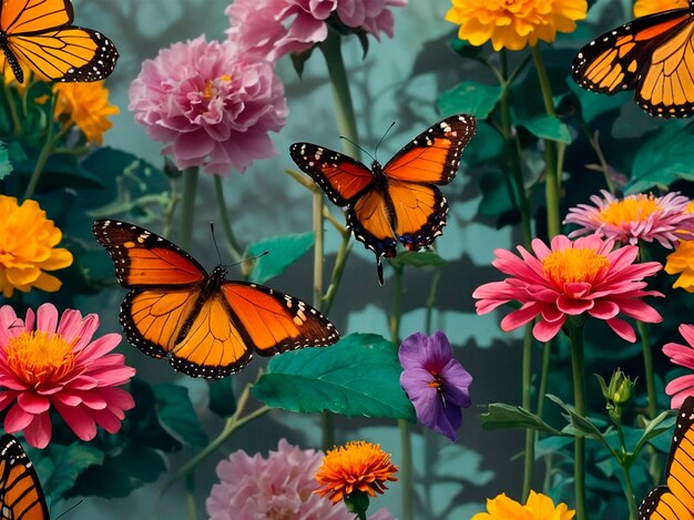 Foto schmetterlinge und blumen