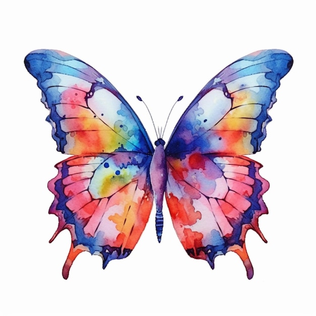 Schmetterlings-Aquarellgemälde der Künstlerin Michelle Moulton generative ai