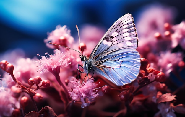 Schmetterlingsfoto auf lila Blume
