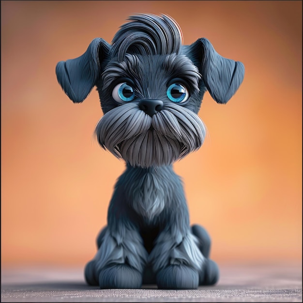 Schnauzer en miniatura con ojos azules de frente