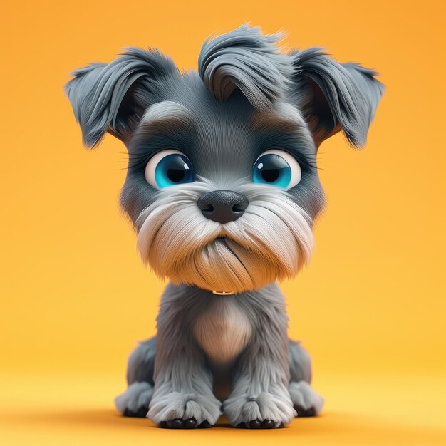 Schnauzer en miniatura con ojos azules de frente