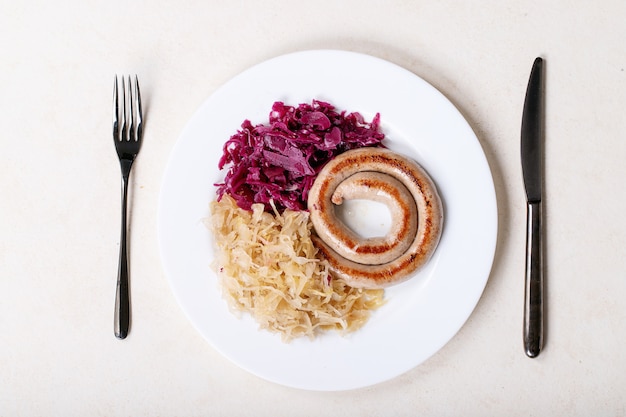 Schneckenwurst in traditioneller Spirale