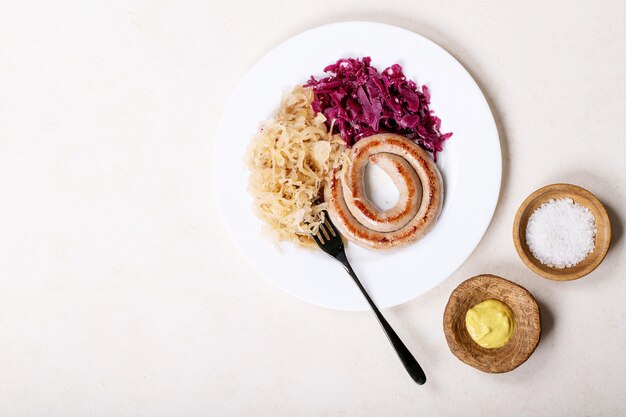 Schneckenwurst in traditioneller Spirale