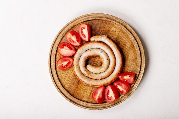 Schneckenwurst in traditioneller Spirale