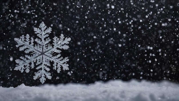 Schnee auf schwarzem Hintergrund Schneeflocken für den Überlagerungsschnee-Hintergrund