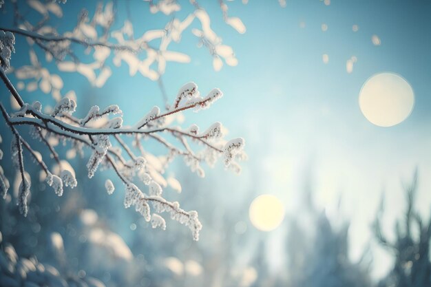 Schnee bedeckte Bäume verschwommenen Hintergrund