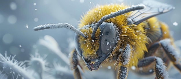 Schnee bedeckte Bienen