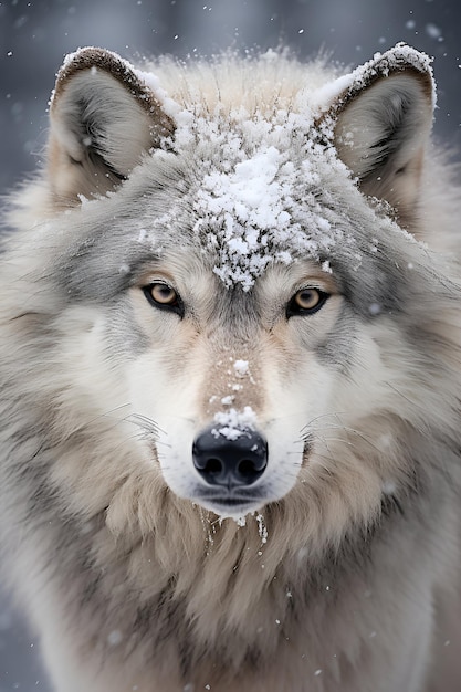 Schnee Berg Wolf Gesicht Ansicht Schnee Nebel Nebel National Geo