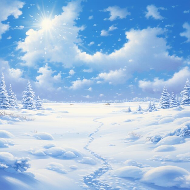 Schnee in den Bergen mit blauem Himmel als Hintergrund