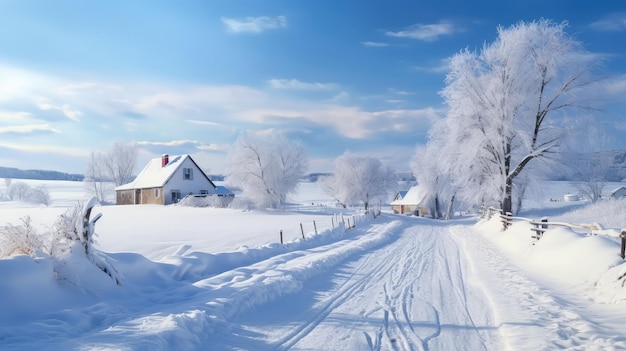 Schnee-Landschaft auf einer landschaftlich reizvollen Straße