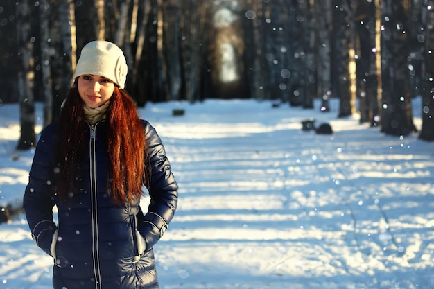 Schnee Winter Porträt weiblich