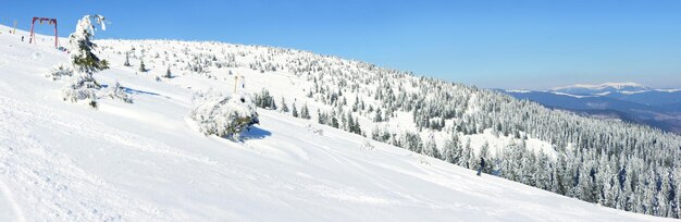 Schneebedeckte Aussicht in den Karpaten