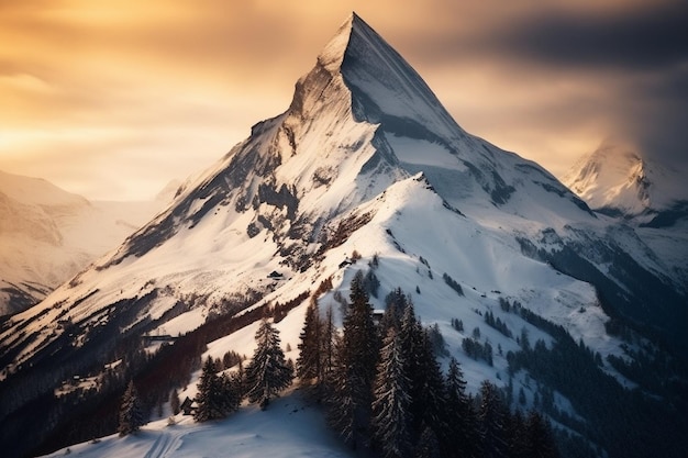 Foto schneebedeckte berge im winter