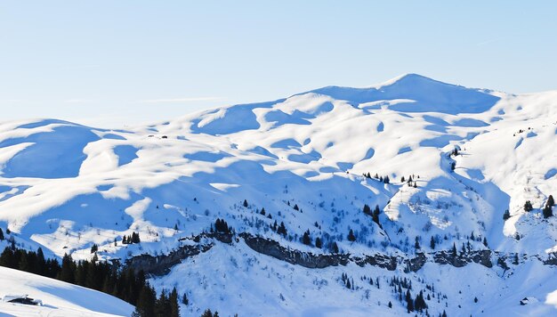 Schneebedeckte Berge in den Alpen