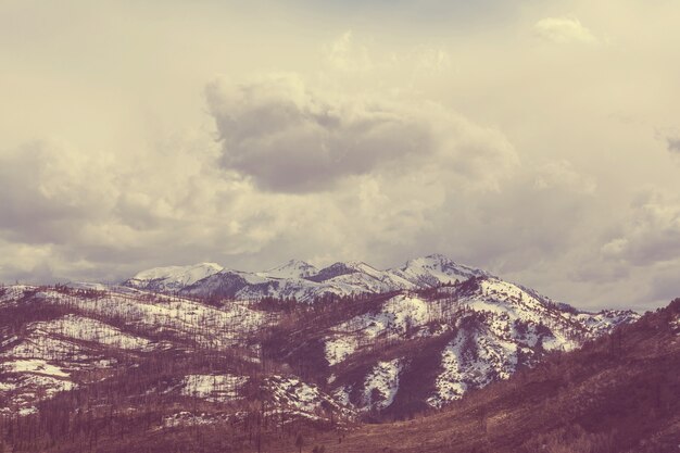 Schneebedeckte Berge in der Wintersaison