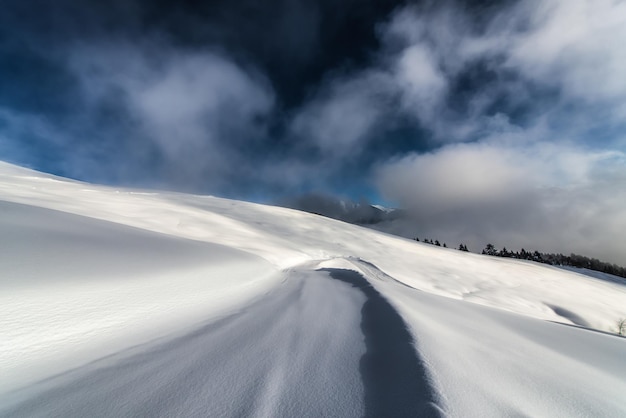 Schneebedeckte Straße