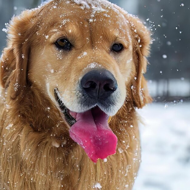 schneebedeckter Hund