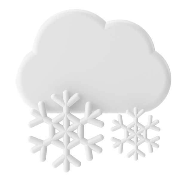 Foto schneebedecktes 3d-wettersymbol 3d-klimasymbol 3d-element