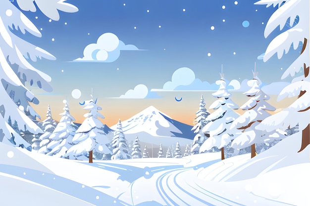 Schneeberg mit Winterlandschaft