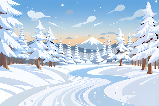 Schneeberg mit Winterlandschaft