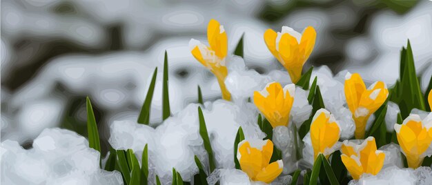 Schneefall-Blume Wilde Frühlingsblume Schönes Gras der Natur Skizze des Schneelicht-Blumenzweigs Blühende Pflanze