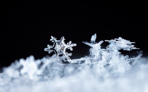 Schneeflocke in der Schneewintersaison