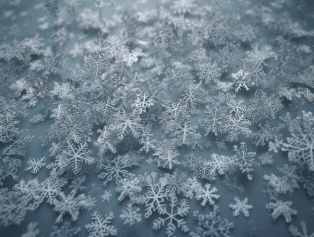 Foto schneeflocken auf blauem hintergrund weihnachts- und neujahrskonzept