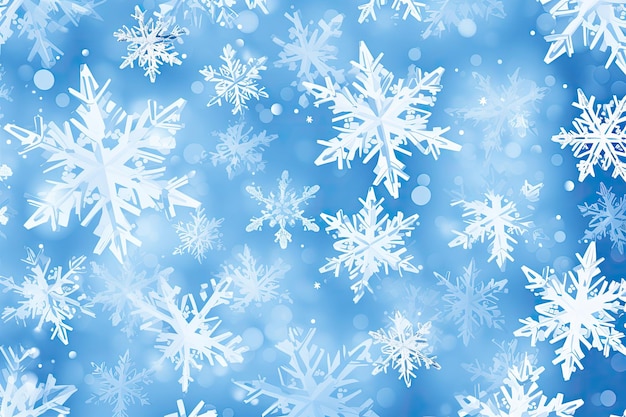 Schneeflocken auf blauem Hintergrund Weihnachtshintergrund