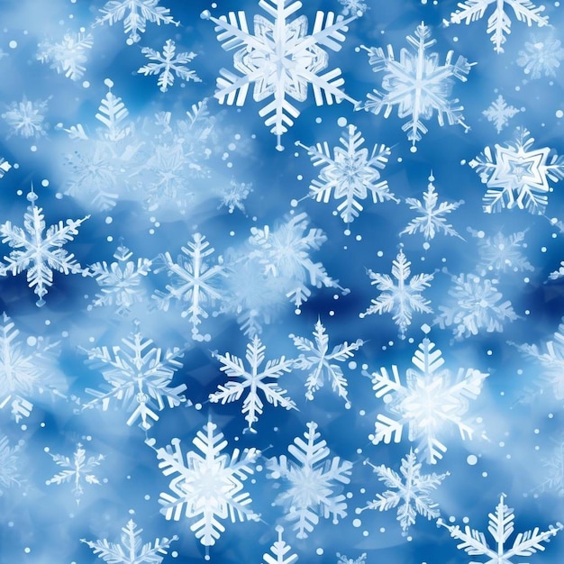 Schneeflocken auf blauem Hintergrund