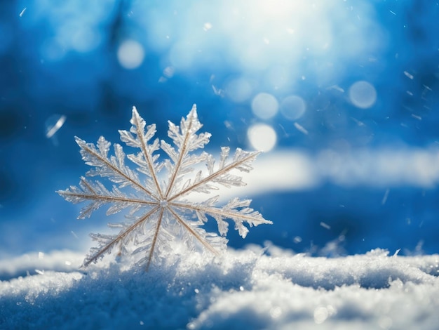 Schneeflocken auf Schnee-Winter-Hintergrund AI Generativ