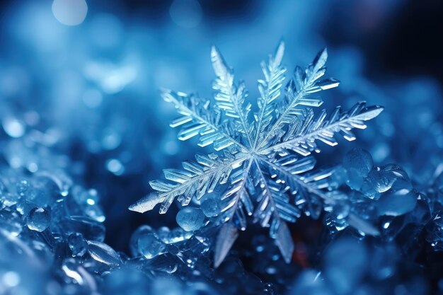 Schneeflocken eingefroren in der Winterwerbefotografie