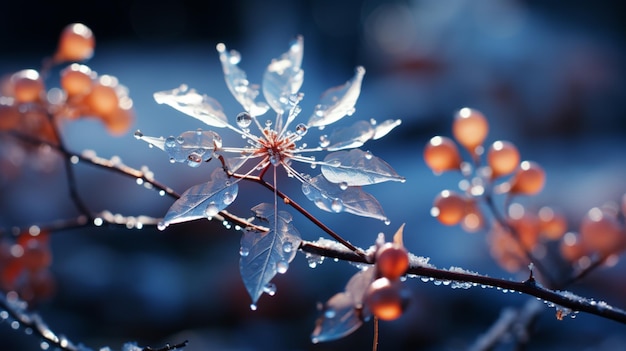 Schneeflocken-Eis auf dem Winterbaum