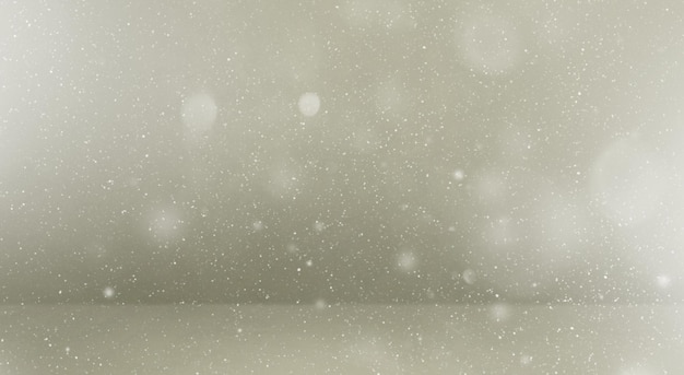 Schneeflockenpartikel auf grauem Hintergrund