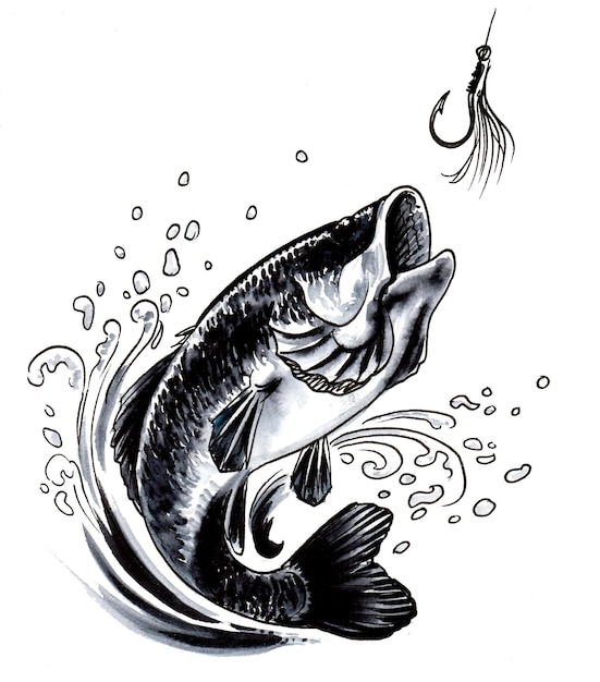 Schneemann-Charakter Handgezeichnete schwarz-weiße Illustration