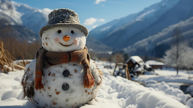 Foto schneemann im park