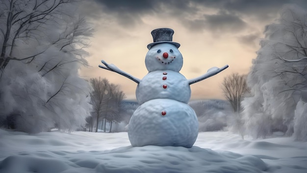 Schneemann mit Winterlandschaft und Schnee 3D-Still Pixar animierter Kurzfilm