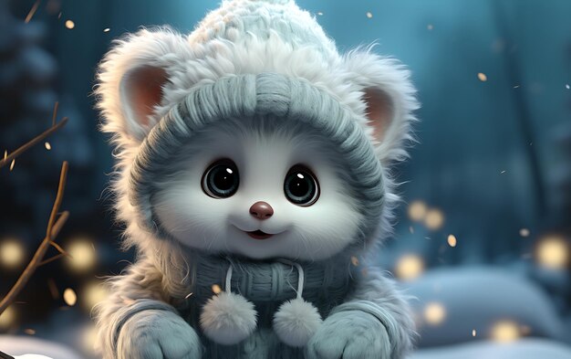 Foto schneewinter super süß baby bär