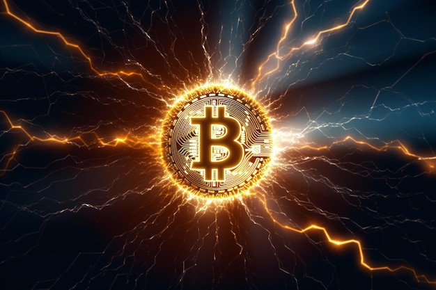 Schnelle und sichere Bitcoin-Transaktionen in der Lightning-Netzwerkdarstellung von DeFi